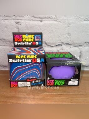 NeeDoh Nice Cube Swirlin' USA Squishy and Funky Pup Bundle